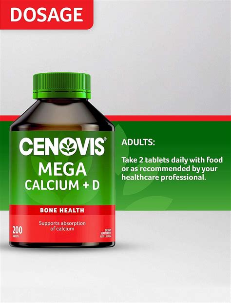 Cenovis Mega Calcium + D Value Pack 200 Tablets.